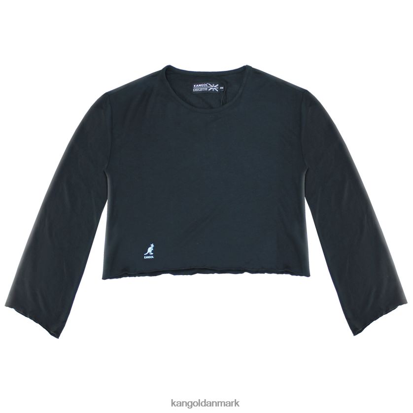 Kangol Tøj - Kangol kvinder sort flæsede crop top tøj 84N2081225