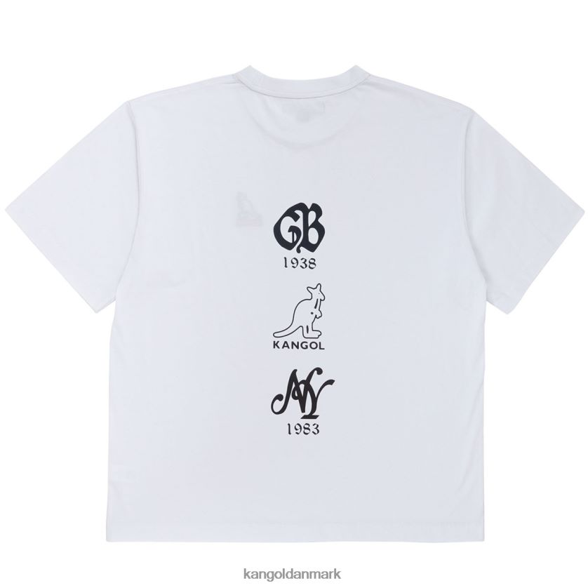 Kangol Tøj - Kangol unisex hvid logo back hit tee tøj 84N2081237