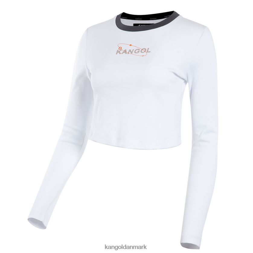 Kangol Tøj - Kangol unisex hvid orbital langærmet t-shirt tøj 84N2081201
