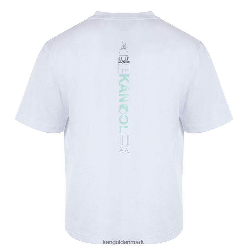Kangol Tøj - Kangol unisex hvid rumraket grafisk t-shirt tøj 84N2081199