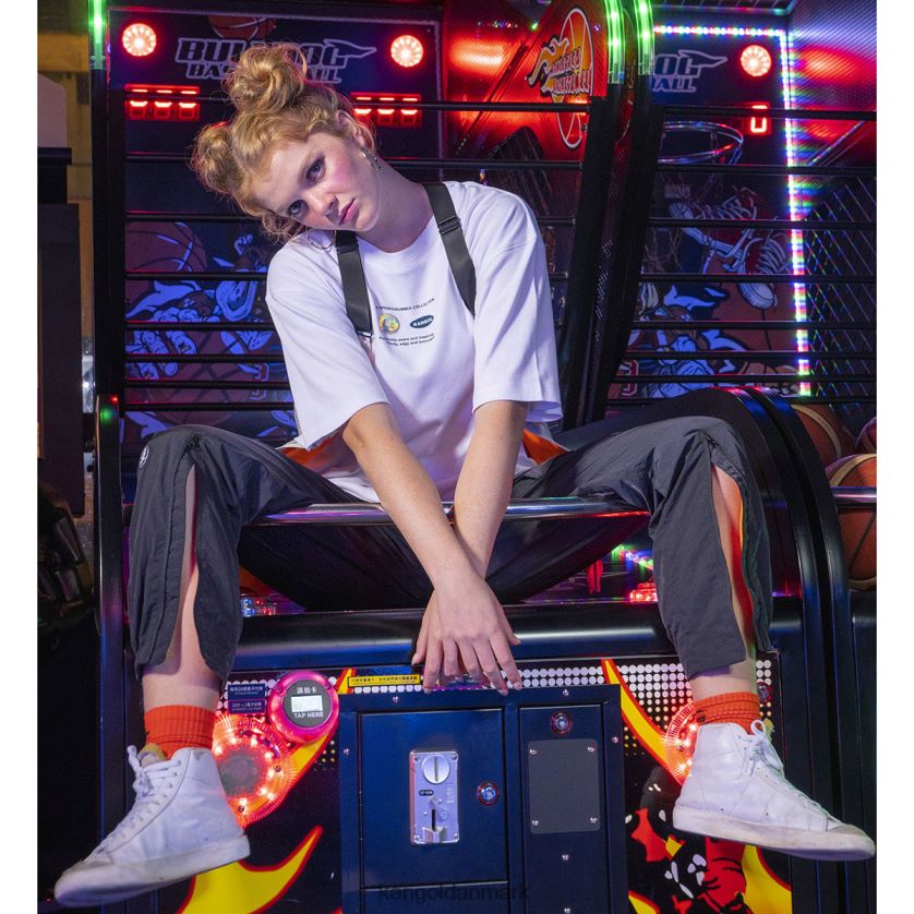 Kangol Tøj - Kangol unisex hvid rumraket grafisk t-shirt tøj 84N2081199