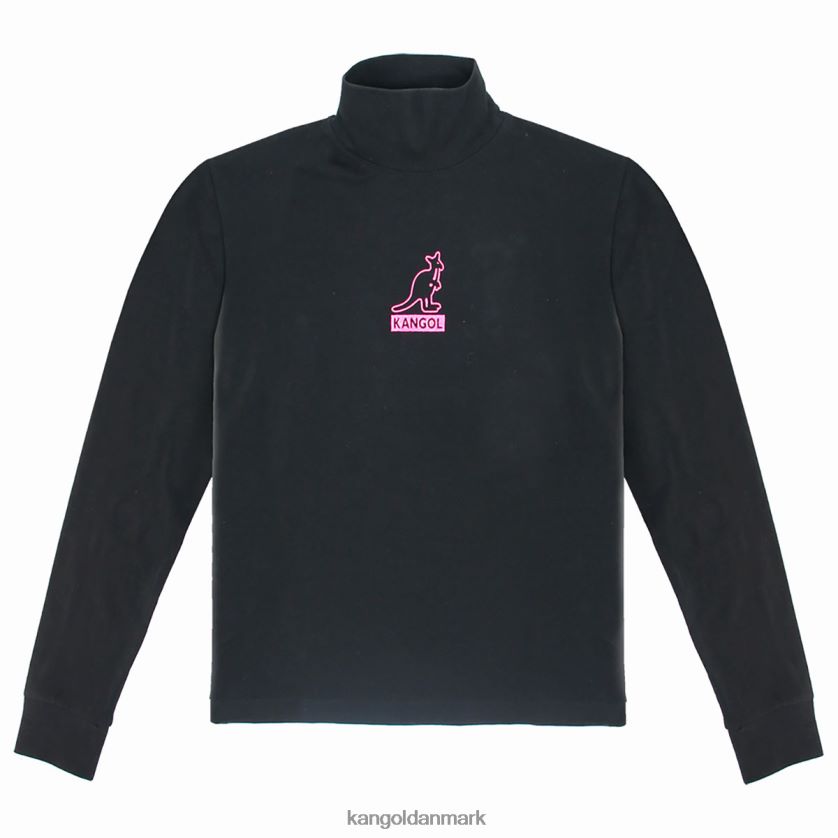 Kangol Tøj - Kangol unisex sort folie langærmet t-shirt tøj 84N2081211